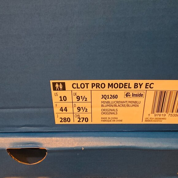 CLOT x adidas Pro Model by Edison Chen JQ1260 Mineral Blue Men's Sz 10 BOOT NEW - Picture 10 of 16